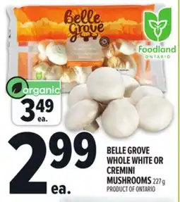 Metro BELLE GROVE WHOLE WHITE OR CREMINI MUSHROOMS offer