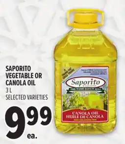 Metro SAPORITO VEGETABLE OR CANOLA OIL offer