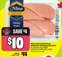 FreshCo Mina Halal Boneless Skinless Chicken Breasts 4 pieces offer