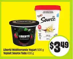 FreshCo Liberte Mediterranée Yogurt 500 g Yoplait Source Tubs 630 g offer