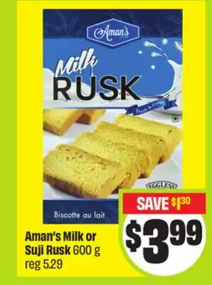 FreshCo Aman's Milk or Suji Rusk offer