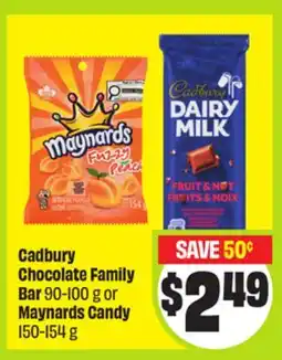 FreshCo Cadbury Chocolate Family Bar 90-100 g or Maynards Candy 150-154 g offer