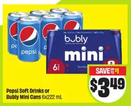 FreshCo Pepsi Soft Drinks or Bubly Mini Cans offer