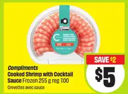 FreshCo Compliments Cooked Shrimp with Cocktail Sauce Frozen offer