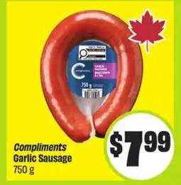 FreshCo Compliments Garlic Sausage offer