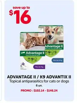 Mondou ADVANTAGE II/K9 ADVANTIX II Topical antiparasitics for cats or dogs offer