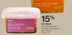 Avril sur les soupes poulet et nouilles ou minestrone offer