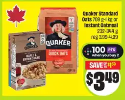 FreshCo Quaker Standard Oats 709 g-1 kg or Instant Oatmeal offer