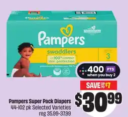 FreshCo Pampers Super Pack Diapers 44-102 pk Selected Varieties offer