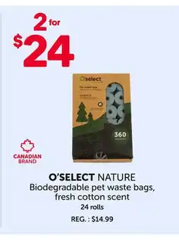 Mondou O'SELECT NATURE Biodegradable pet waste bags, fresh cotton scent offer