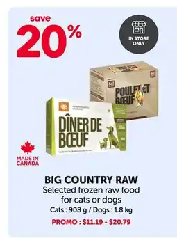 Mondou BIG COUNTRY RAW Selected frozen raw food for cats or dogs offer