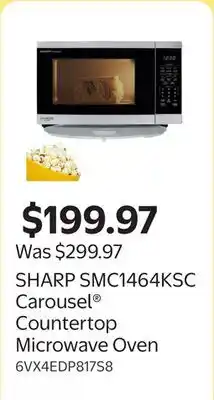 Walmart SHARP SMC1464KSC Carousel Countertop Microwave Oven offer