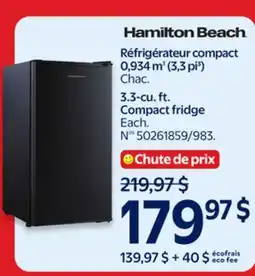 Walmart Hamilton Beach Réfrigérateur compact 0,934 m3 (3,3 pi3) offer