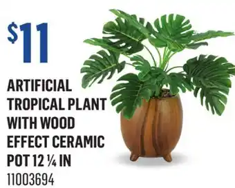 Canac Artificial Tropical Plant with Wood Effect Ceramic Pot offer