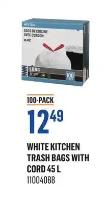 Canac White Kitchen Trash Bags with cord offer