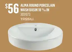 Canac Alma Round Porcelain Wash Basin 18 11/16 in offer
