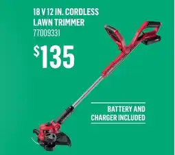 Canac 18 V 12 in. Cordless Lawn Trimmer offer