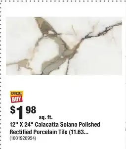 Home Depot 12 X 24 Calacatta Solano Polished Rectified Porcelain Tile (11.63 sq.ft/case) offer