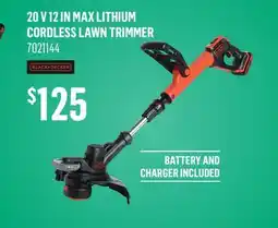Canac 20 V 12 in Max Lithium Cordless Lawn Trimmer offer