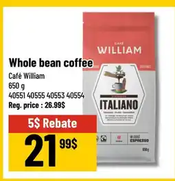 Mayrand Café William Whole bean coffee offer