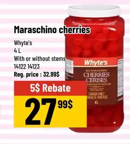 Mayrand Whyte's Maraschino cherries offer
