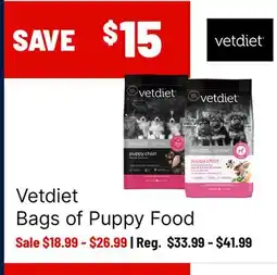 Ren’s Pets Depot Vetdiet Bags of Puppy Food offer