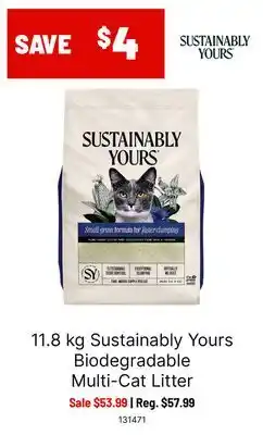 Ren’s Pets Depot Sustainably Yours Biodegradable Multi-Cat Litter offer