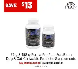 Ren’s Pets Depot Purina Pro Plan FortiFlora Dog & Cat Chewable Probiotic Supplements offer