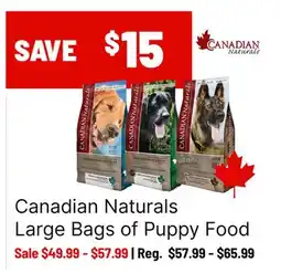 Ren’s Pets Depot Canadian Naturals Large Bags of Puppy Food offer