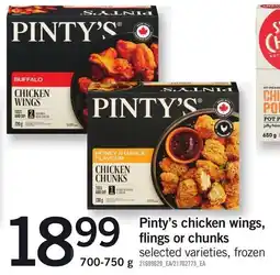 Loblaws Pinty's chicken wings, flings or chunks offer