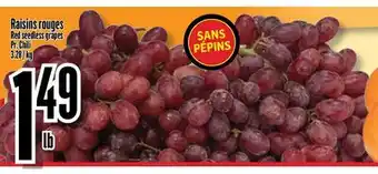 Bonanza Red seedless grapes offer