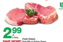 Highland Farms Fresh Ontario Pork Rib or Sirloin Chops offer