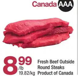 Highland Farms Fresh Beef Outside Round Steaks offer