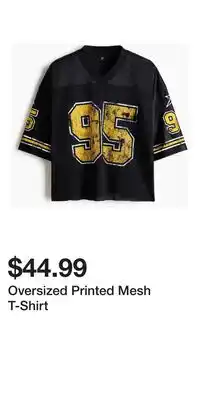 H&M Oversized Printed Mesh T-Shirt offer