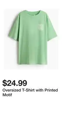 H&M Oversized T-Shirt with Printed Motif offer