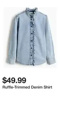 H&M Ruffle-Trimmed Denim Shirt offer