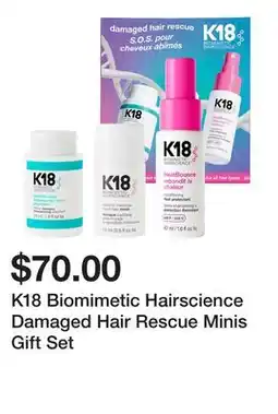 Sephora K18 Biomimetic Hairscience Damaged Hair Rescue Minis Gift Set offer