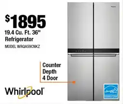 Home Depot 36 19.4 Cu. Ft. Refrigerator offer