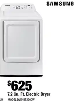 Home Depot 7.2 Cu. Ft. Electric Dryer offer