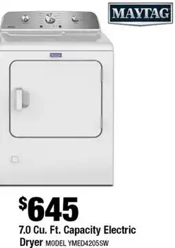 Home Depot 7.0 Cu. Ft. Electric Dryer offer