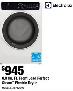 Home Depot 8.0 Cu. Ft. Dryer offer