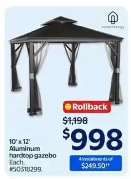 Walmart Aluminum Hardtop Gazebo offer