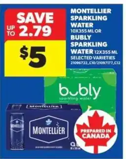 Real Canadian Superstore Montellier Sparkling Water or Bubly Sparkling Water offer