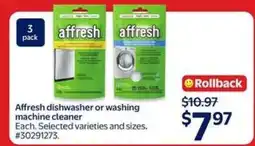 Walmart Affresh dishwasher or washing machine cleaner offer