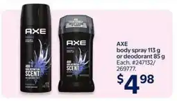 Walmart AXE Body Spray or Deodorant offer