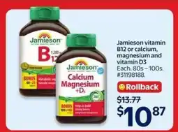 Walmart Jamieson vitamin B12 or calcium, magnesium and vitamin D3 offer
