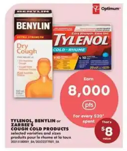 No Frills TYLENOL, BENYLIN or ZARBEE'S COUGH COLD PRODUCTS offer
