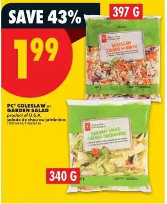 No Frills PC COLESLAW or GARDEN SALAD offer