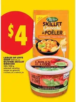 No Frills Ladles of Love Soup or Olivieri Skillet Gnocchi offer