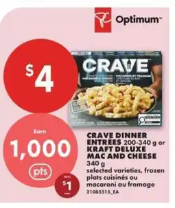 No Frills CRAVE DINNER ENTRÉES or KRAFT DELUXE MAC AND CHEESE offer